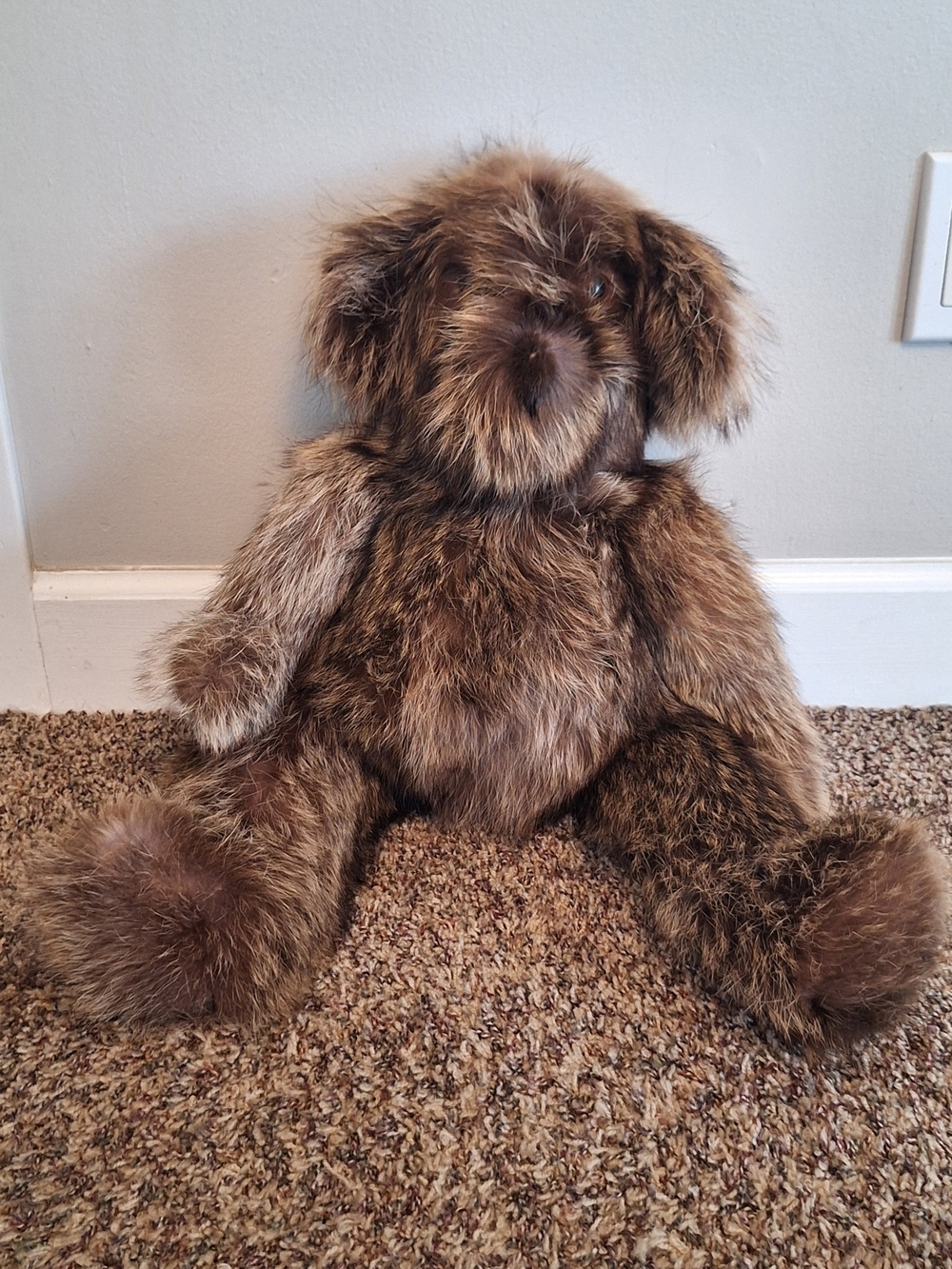an orihinal teddy's fur u real fur teddy bear 24 inches tall